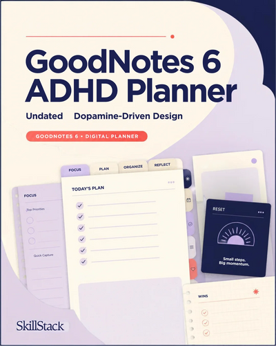 Notion Template Dopamine Planner | Daily Planner for Executive Dysfunction