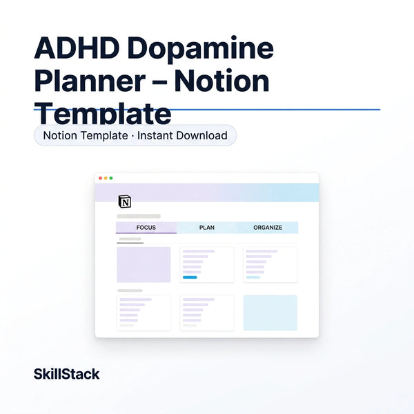 Notion Template Dopamine Planner | Daily Planner for Executive Dysfunction