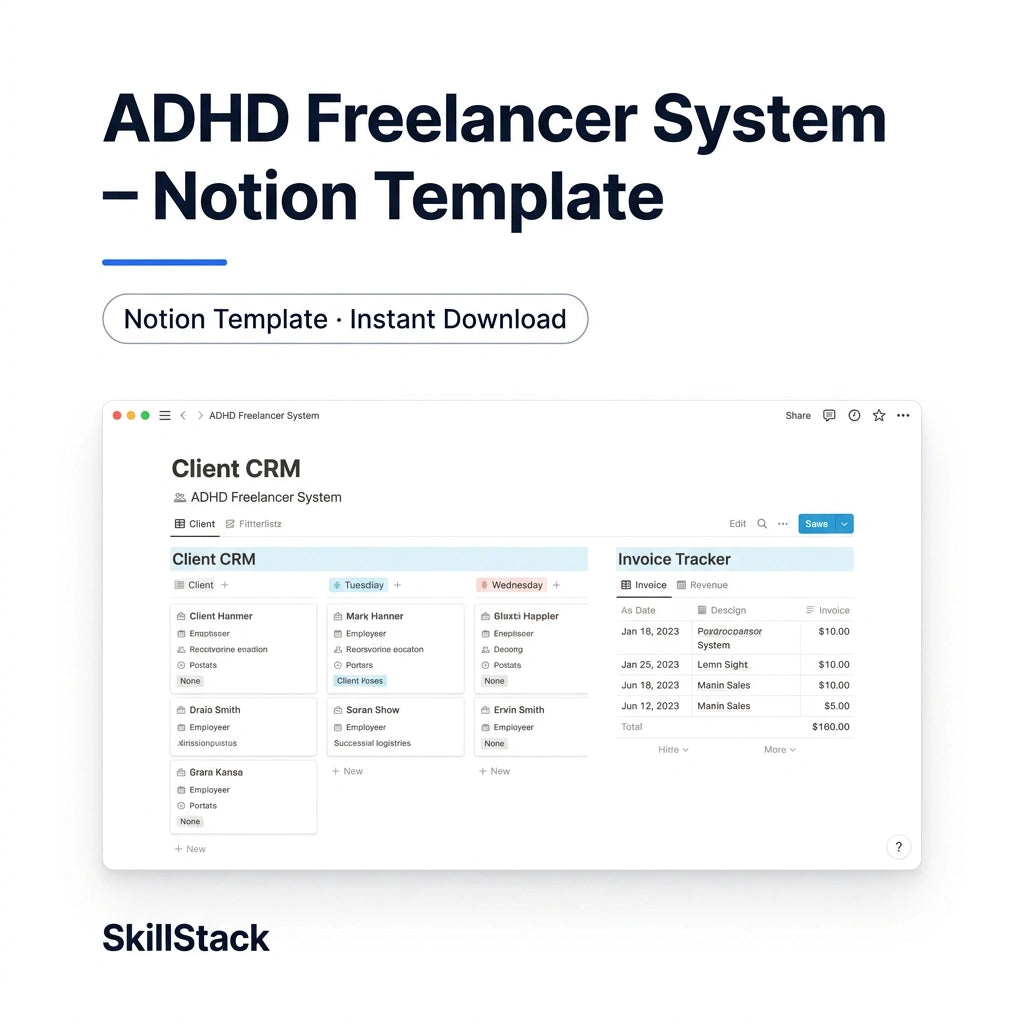 Freelancer System | Notion Template for Freelancers – Client CRM & Workflow