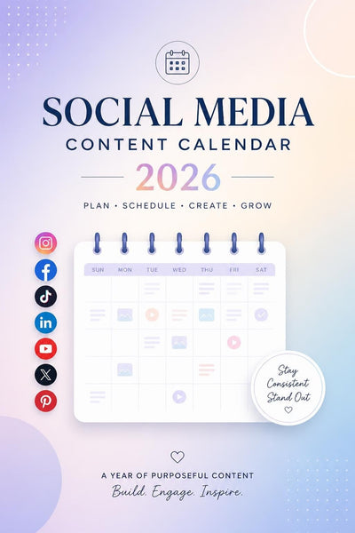 Social Media Content Calendar 2026 | 365-Day Planner for Instagram & TikTok – Google Sheets + Notion